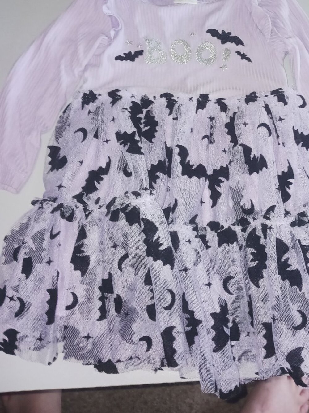 Joyspun Girls Halloween Dress Size 2T Purple Bat Tulle BOO Dress